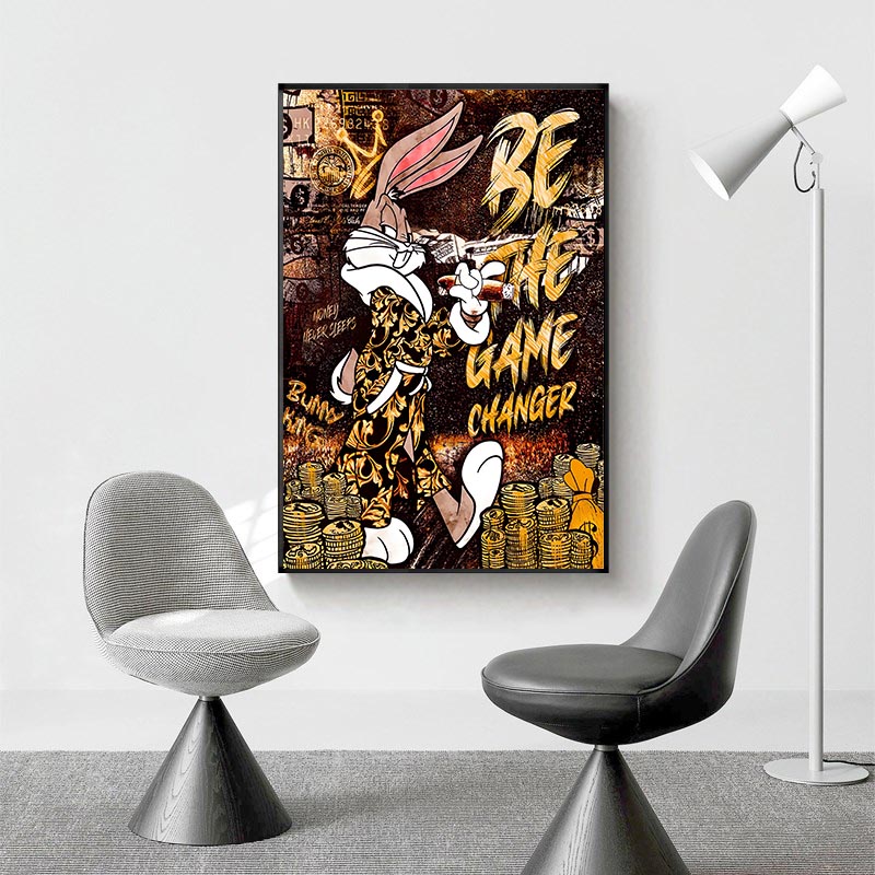 Peinture sur Toile de Dessin Animé Disney, PoinAffiche de Bunny King, Sans Cadre, Image Imprimée d'Art Mural Moderne pour la Décoration de la Maison n° 5