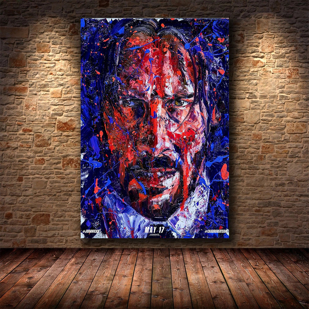 Affiche de film de la série John Wick, chapitre 4, Keanu Reeves, peinture sur toile, art mural, décoration d'intérieur, nouveau, 2023 n° 5