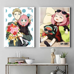 Peinture sur toile sans cadre de la famille Anya Spy X, affiche d'art décoratif, image d'anime, décoration de la maison, salon, chambre à coucher small picture n° 3