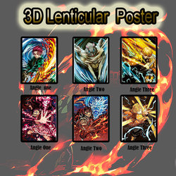 Personnages de dessins animés Anime Demon Slayer, peinture dégradée 3D, affiche changeante, art mural, cadeau de décoration intérieure.