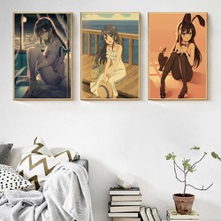 Rascal – affiche de lapin fille Senpai, décor d'art mural, peinture en papier Kraft, image imprimée, décoration de salon small picture n° 3