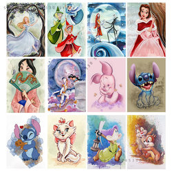 Peinture sur toile de personnages de dessins animés Disney, art mural, princesse Mulan, cadeau pour enfants, affiches et impressions, salon, décoration d'intérieur small picture n° 1