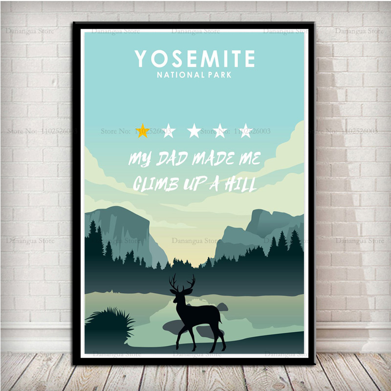 Peinture sur toile du parc national de Yosemite, voyage, monde, ville, affiche, art mural, photo, cadeau, décor de chambre à la maison, nouveau n° 3