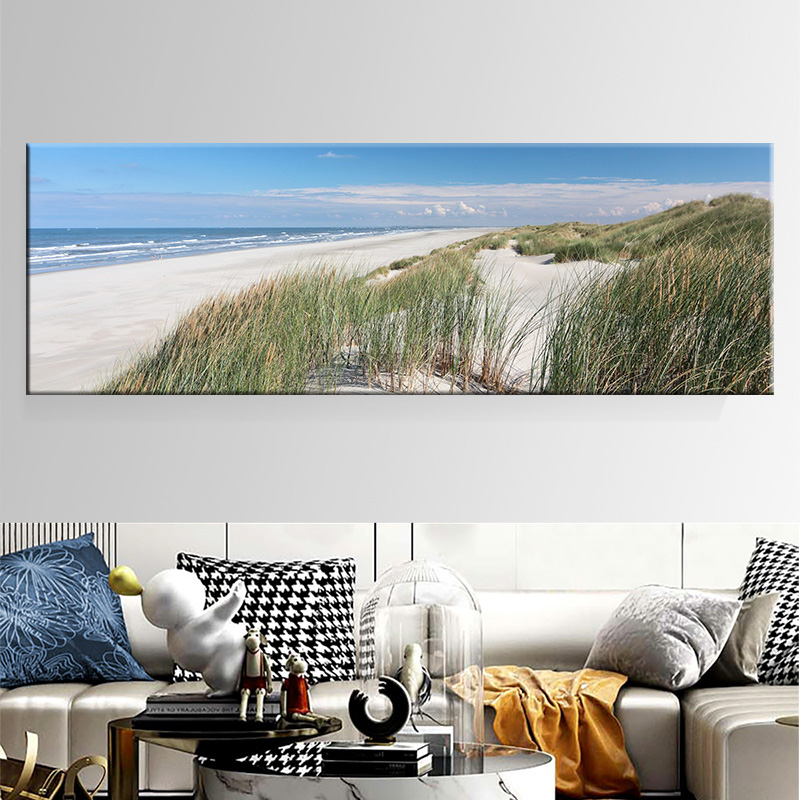 Peinture sur toile paysage Seas550Beach, affiches d'art mural, impressions sans cadre, Sky Island, Sand Dunes Tail, Enge, décoration d'intérieur n° 4