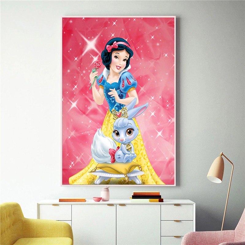 Peinture sur toile de dessin animé de princesse Disney, affiches de princesse Elsa et Anna, impressions de glace réglables, art mural, décor de salon n° 4