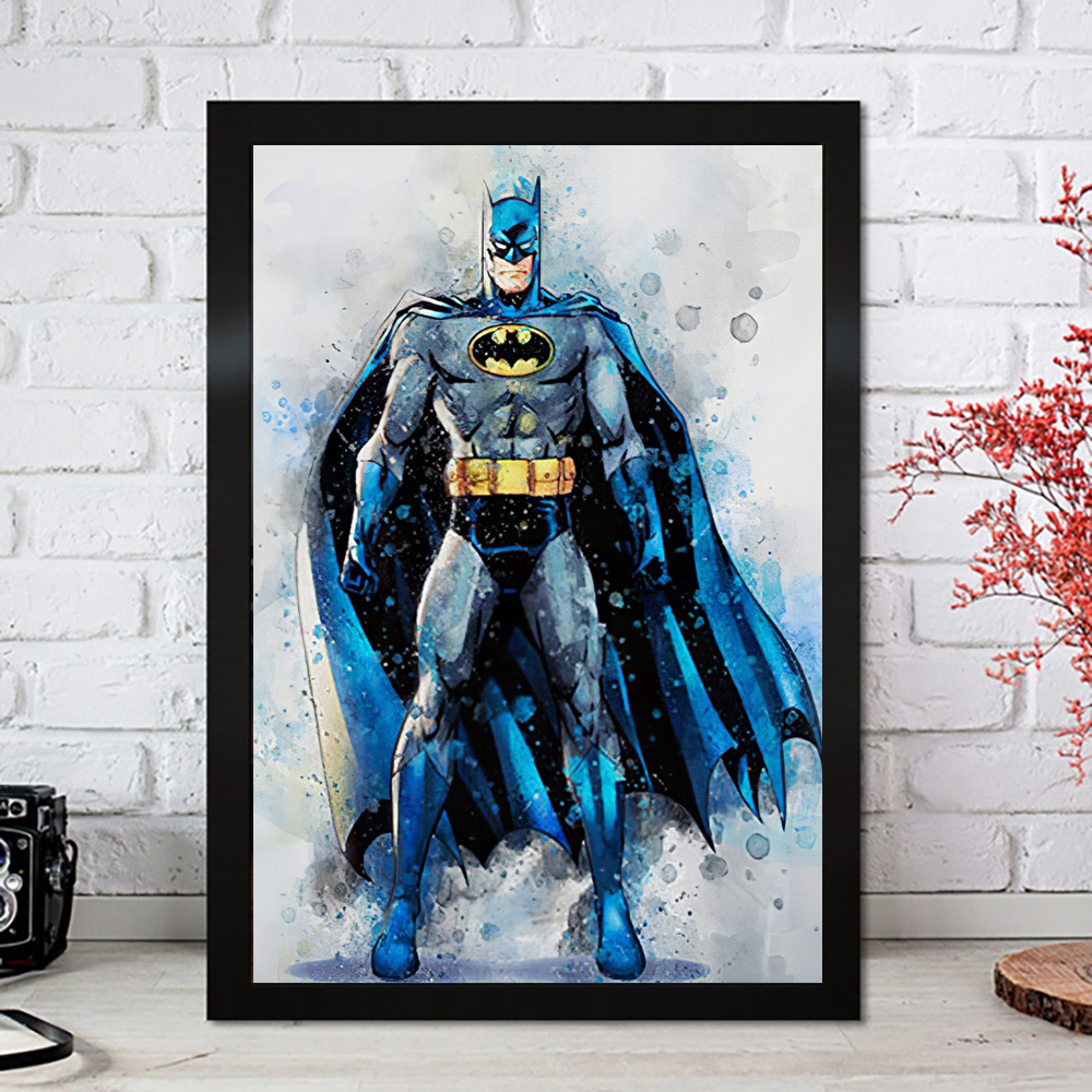 Peinture sur toile SpidSuffolk pour chambre d'enfant, Batman, Smile Man, Marvel, Avengers, Smile Hero, affiches de film rétro, autocollants muraux d'art, décoration d'intérieur n° 2