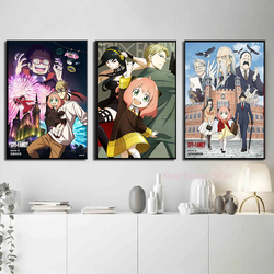 Peinture sur toile sans cadre de la famille Anya Spy X, affiche d'art décoratif, image d'anime, décoration de la maison, salon, chambre à coucher small picture n° 4