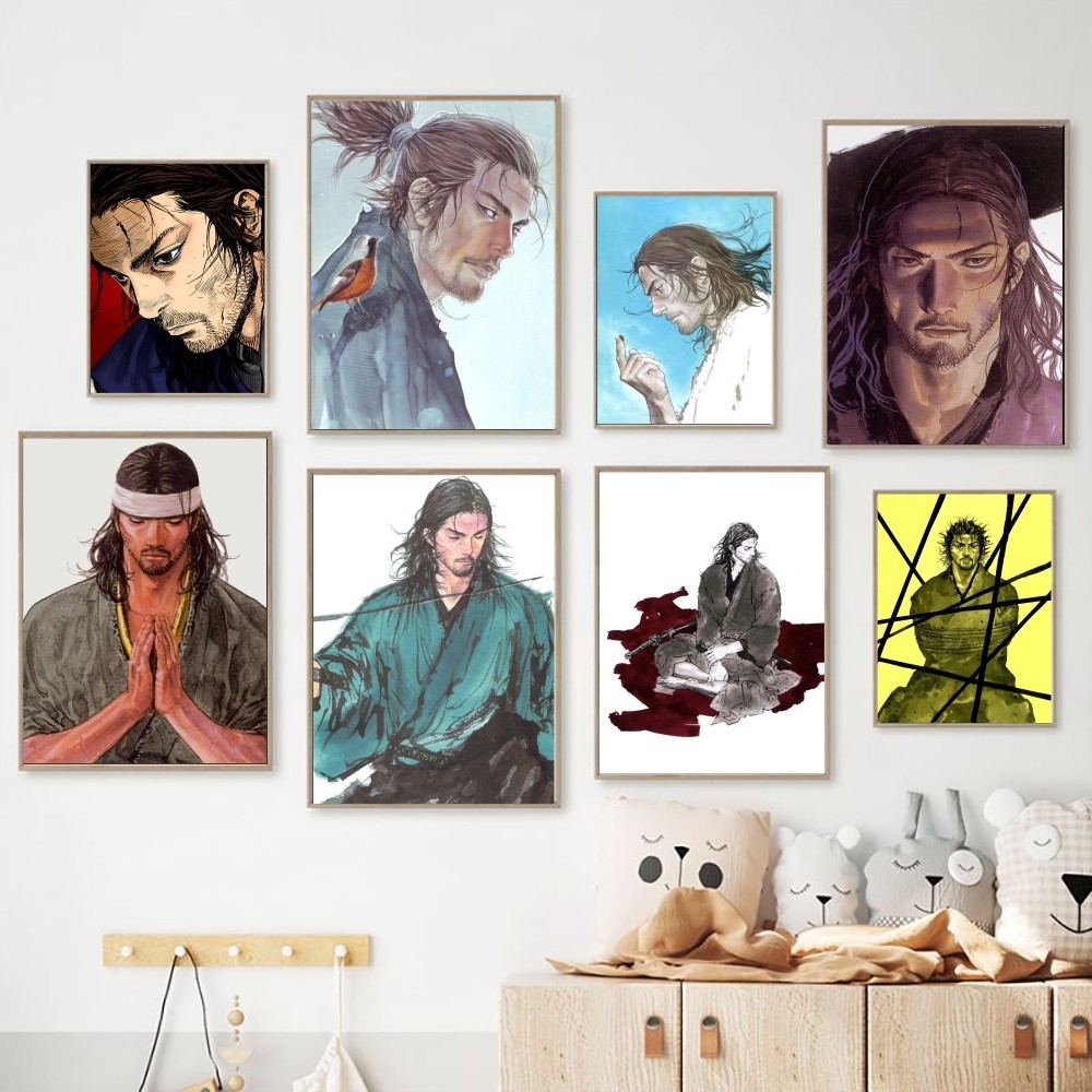 Affiche de Manga Vagabond en Papier Kraft, Peinture Artistique Murale, Autocollants d'Étude Vintage n° 1