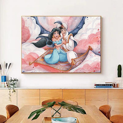 Peinture sur toile de personnages de dessins animés Disney, art mural, princesse Mulan, cadeau pour enfants, affiches et impressions, salon, décoration d'intérieur small picture n° 3