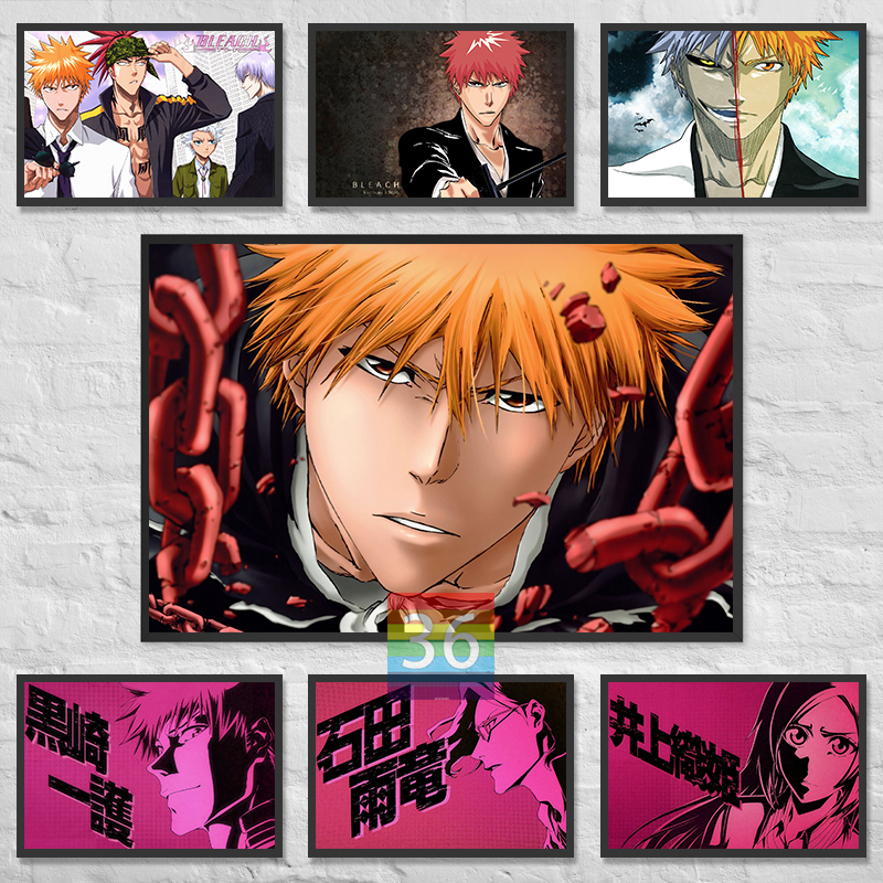 Affiche sur toile de l'anime japonais classique Wiltshire ach Ichigo Kurosaki, impression, décoration murale, cadeau, rick Ichigo Kurosaki n° 1