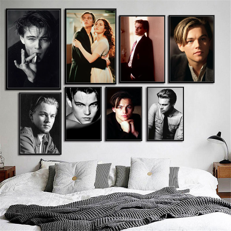 Leonardo DiCaprio Movie Star Actor Toile Poster Prhonneur, Photo Portrait, Gre for Living Room Wall Art, Decor, Mural Posters n° 1