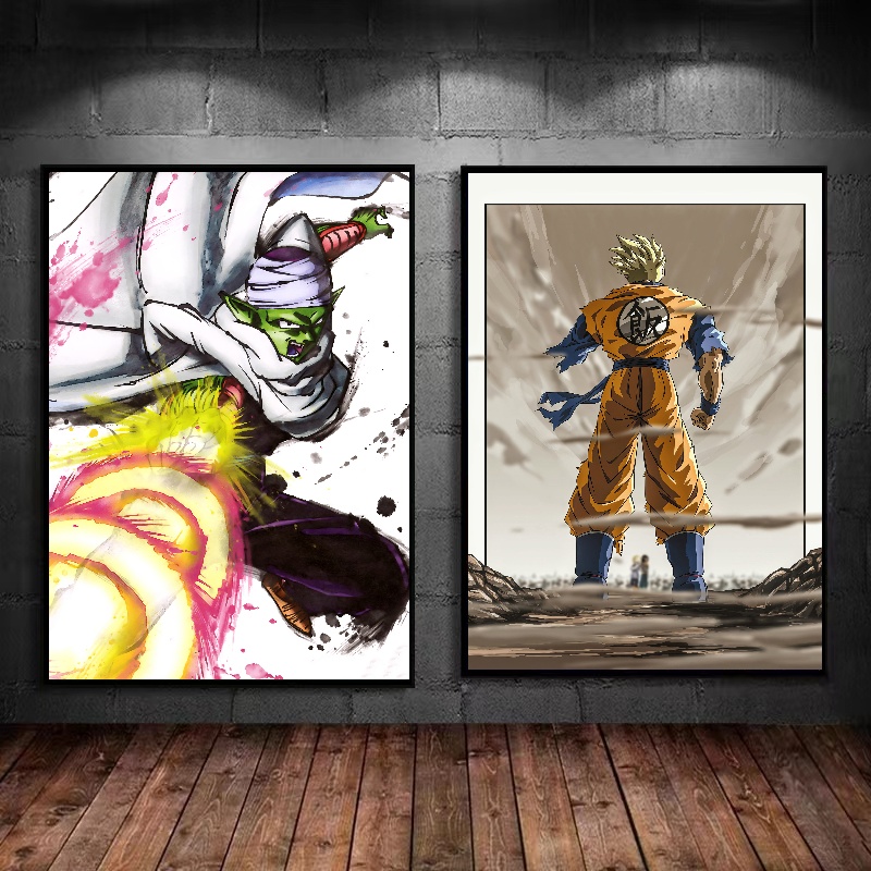 Affiches d'anime classiques sur le mur, Dragon Ball, figurines d'anime périphériques Goku, image d'art, peinture sur toile, photos pour salon n° 4