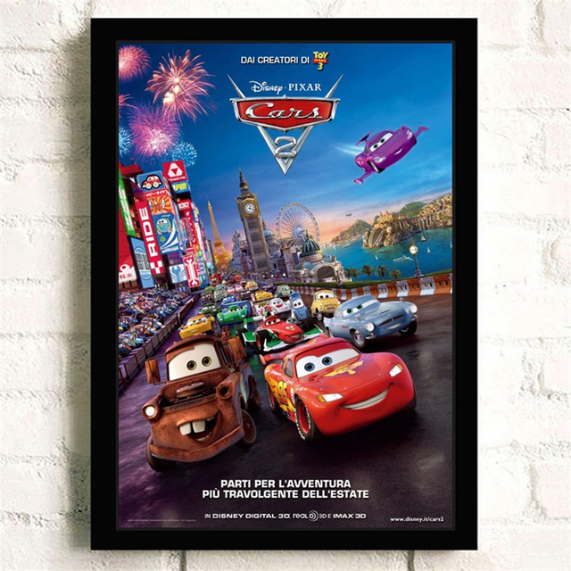 Peinture sur toile Disney McQueen Pixar Racing Car Story pour chambre d'enfants, décoration murale de fond de maison, cadeau n° 4