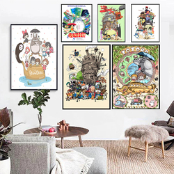 Affiche photo de Studio Ghibmovies, rend hommage à la photo de dessin animé japonais en mouvement, peinture d'art sur toile, art mural pour la décoration de la maison et de la chambre small picture n° 2