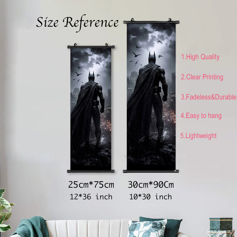 DC Justice League Batman Movie Poster, Film Wall Artwork, Canvas Painting, Picture Print, Face Scrolls, Home Decoration, Art Gift n° 5