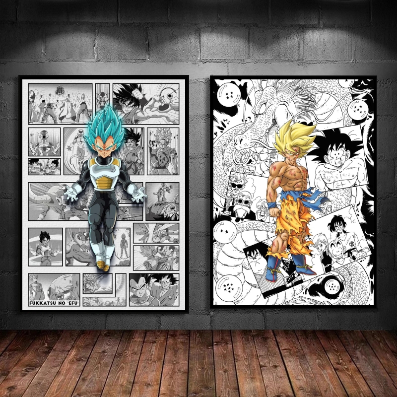 Affiches Anime Dragon Ball Vegeta, peinture de chambre à coucher, cadeaux pour enfants, impressions modulaires, décor de chambre d'enfant n° 1