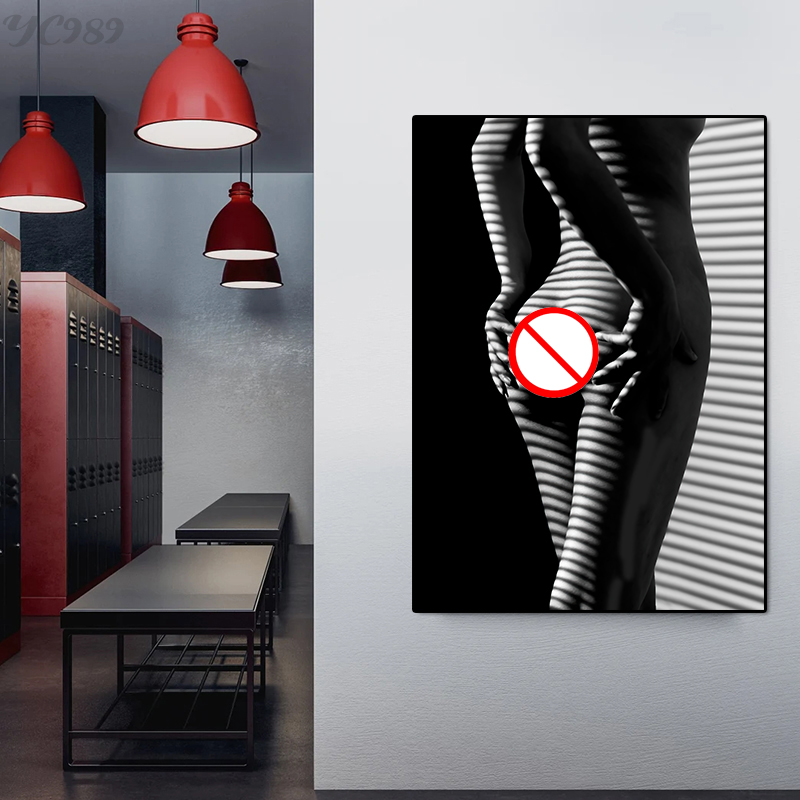 Affiche de fille sexy pour la décoration de la maison, peinture sur toile, impressions pour chambre à coucher, art mural, modèle de beauté, noir et blanc n° 4