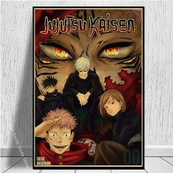 Affiche de collection d'anime classique, Genshin Impact, Death Note, Chainsaw Man, Chain JO Prhonneur, Vintage Room Home Decor Art Wall Painting small picture n° 4