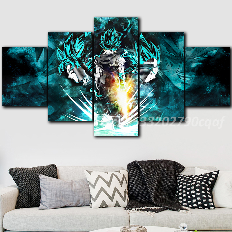 Toile Imprimée Dragon Ball Goku, Affiche Piccolo, Peinture Anime, Décoration de Maison Modulaire, Gérer pour Salon, 5 Pièces Five 5 Pieces Canvas Dragon Ball Printed Goku Wall Art Piccolo Poster Painting Anime Home Dec n° 1