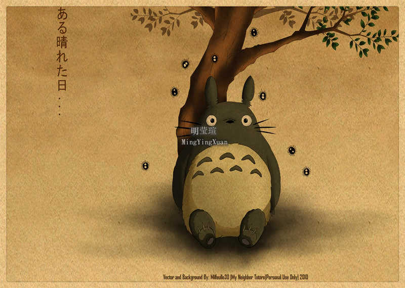 Autocollant mural de dessin animé Tonari no Totoro, affiches de décoration pour la maison, papier kraft Pictur, impressions rétro, art bar, 4K HD n° 5