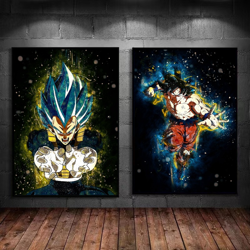 Bandai Dragon Ball Anime HD Prhonneur, Peinture sur toile intérieure murale, Affiche vintage japonaise classique, Gérer la décoration, Customs n° 3