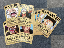 One Piece Luffy Gear 5 Wanted Poster, Jinbe, Nami, Chopper, C.Zoro, Sanji, Usopp, SABO, ACE, LAW, Autocollant Toy, 24 PCs/uno small picture n° 3