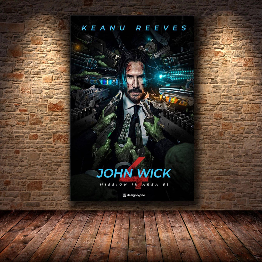 Affiche de film de la série John Wick, chapitre 4, Keanu Reeves, peinture sur toile, art mural, décoration d'intérieur, nouveau, 2023 n° 2