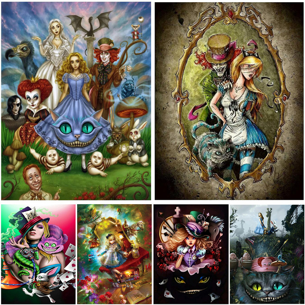 Peinture Diamant Disney Alice au Pays des Merveilles, Perceuse Complète, Mosaïque Fantaisie, Broderie en Point de Kirchin, DIY, EE3151 n° 1