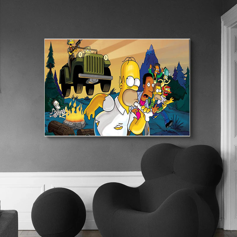 Affiches et impressions de peinture sur toile moderne, art mural, image mignonne, dessin animé classique, les Simpson, salon, chambre d'enfant, décoration d'intérieur n° 3