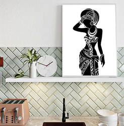 Belle femme africaine avec bébé pour chambre à coucher, art mural, peinture sur toile, image murale en noir et blanc, affiche imprimée, décoration d'intérieur small picture n° 2