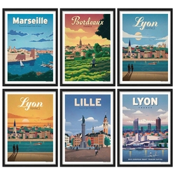 Affiche d'art de paysage français, décor mural, peinture sur toile imprimée, décor nordique pour maison, cadeau, image rétro small picture n° 4