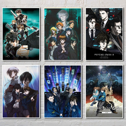 Psycho Pass Anime Cartoon Figure TV Animation Poster, Esthétique, Vintage Wall Art, Kawaii Room Decor, Manga Home Decoration small picture n° 1