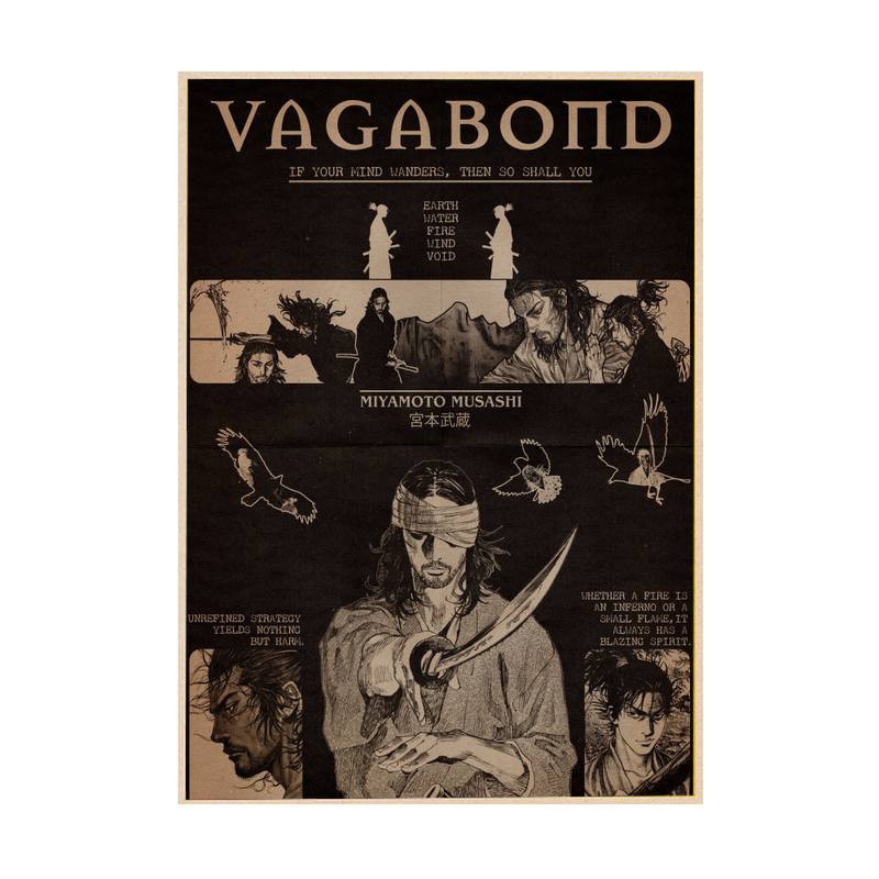 Babaite Vagabond Manga Posters, Kraft Paper, Vintage, Wall Art Painting, Study, Aesthetic Art, Small Size n° 4