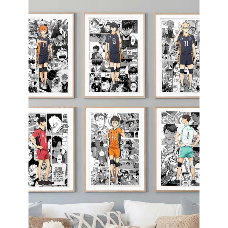 Japonais Anime Esthétique Mur Art Noir Et Blanc Pop Personnages HD Huile Sur Toile Affiches Et Impressions Maison Chambre Décor n° 2