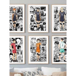 Japonais Anime Esthétique Mur Art Noir Et Blanc Pop Personnages HD Huile Sur Toile Affiches Et Impressions Maison Chambre Décor small picture n° 2