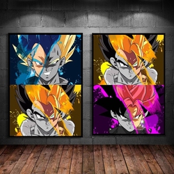 Peinture murale d'art sur toile pour enfants, sept personnages de Dragon Ball, affiche esthétique classique, figurines d'action, décoration, confrontation des douanes small picture n° 1