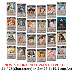 One Piece Luffy Gear 5 Wanted Poster, Jinbe, Nami, Chopper, C.Zoro, Sanji, Usopp, SABO, ACE, LAW, Autocollant Toy, 24 PCs/uno small picture n° 1