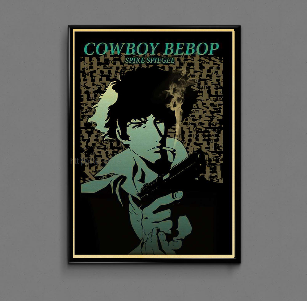 Affiche Vintage Cowboy Bebop, Japon Anime, Peinture Imprimée, Papier Kraft, Toile Rétro, Image, Salon, Maison, Chambre, Décor de Bar, Nouveau n° 4