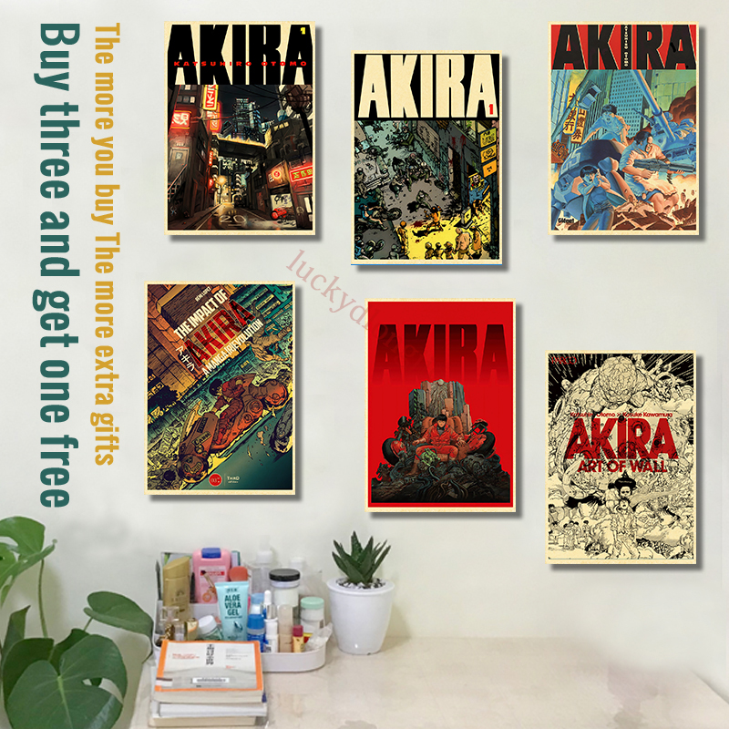 Affiche d'anime Akira sans cadre, décor de chambre, peinture vintage, papier kraft, maison, salon, stickers muraux, peinture d'art n° 2