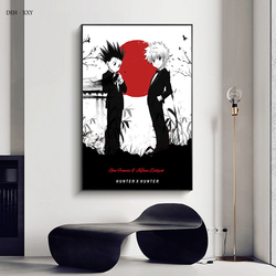 Affiches en toile imprimées HD Canavs, Hunter X Hunter Anime, peinture noire et blanche, art mural comique, gérer pour chambre d'enfant, décoration d'intérieur small picture n° 2