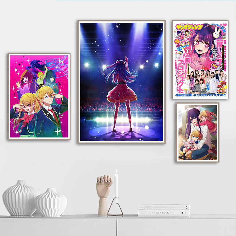 Pop Anime Wall Art Poster for Kids, Aesthetic Cartoon Music Girl, Manga Canvas Print, Home Room Decor, Kawaii Gift, Okr No Ko, Japan, 2023 n° 4