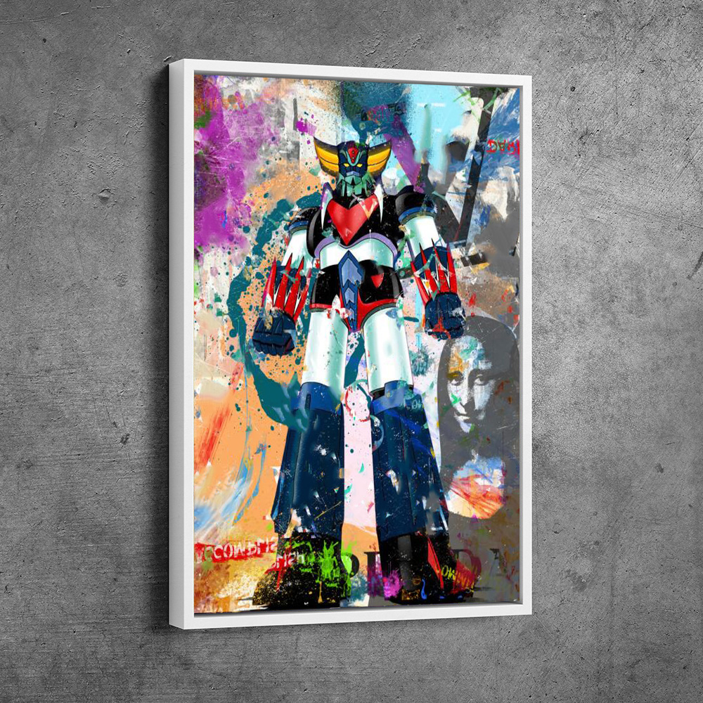 Affiche abstraite de dessin animé de robot de graffiti, art de rue de Grendizer, impressions colorées, décor de mur de Goldorak Kokor, peinture de toile, chambre n° 3