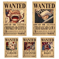 Figurines d'action de l'anime One Piece, Luffy Gear 5, Intérieur a Billion Bounty Wanted Posters, Four Emperors, Vintage Wall Decoration, Poster Toys small picture n° 6