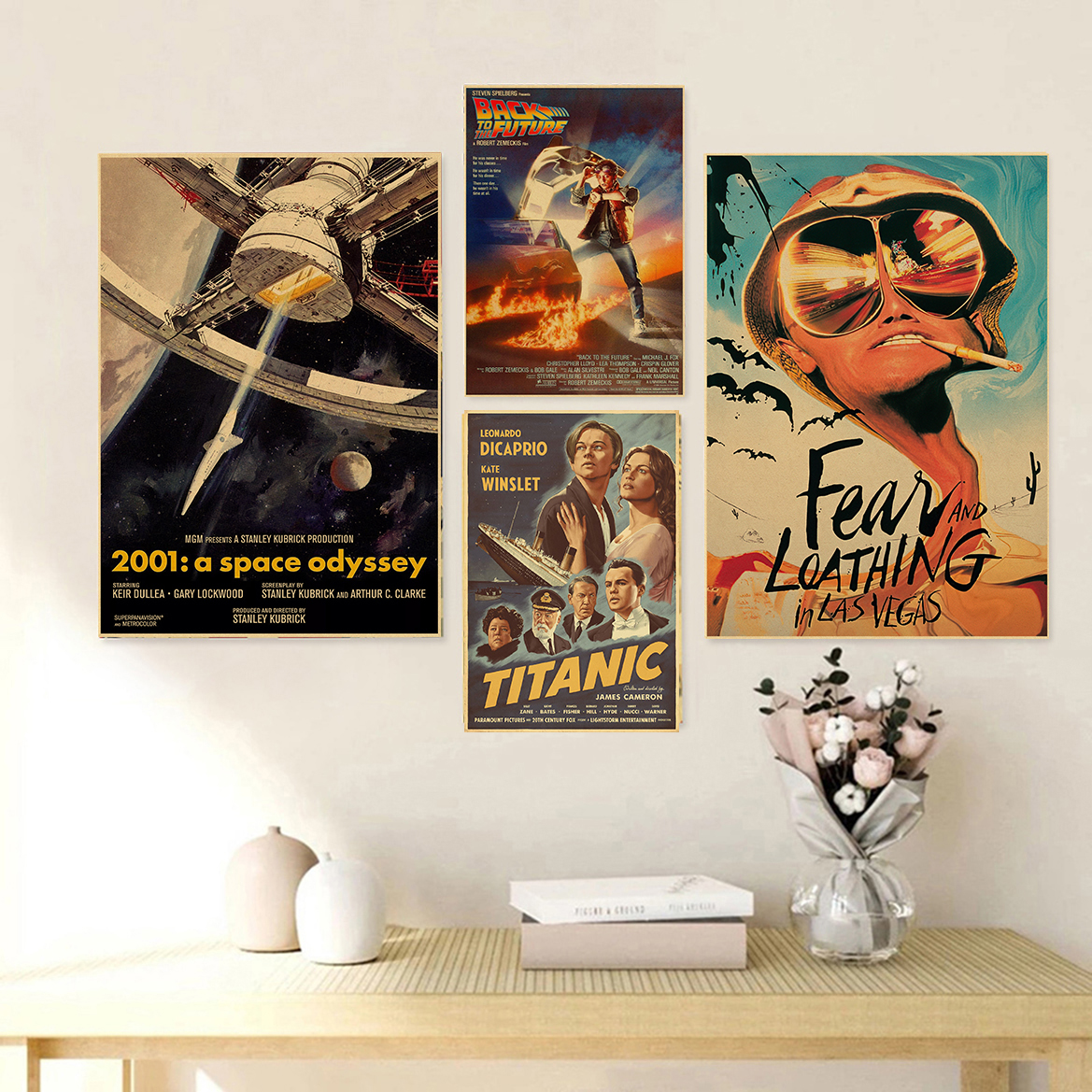 Affiches de vieux films classiques, mâchoires de film rétro, papier kraft vintage, chambre, maison, bar, cadeau imprimé, art esthétique, mur, coutumes, 73 n° 3