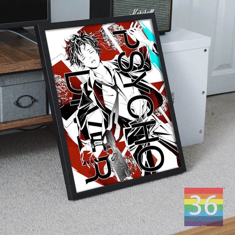 Affiche d'anime japonais Psycho Pass, impressions sur toile, décor mural Anime Rick, Art mural pour salle de jeux, décoration de la maison n° 4