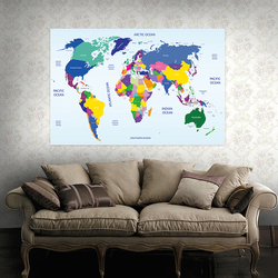 Carte du monde Non tissée colorée 150x100cm, plaque de pays, affiche murale de grande taille pour bureau, école, décoration murale small picture n° 4