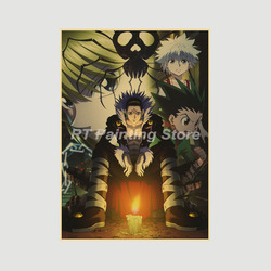 Affiche japonaise en papier kraft, anime Hunter X Hunter, figure manga Killua Gon Hisoka, peinture murale vintage, décoration de la maison small picture n° 3