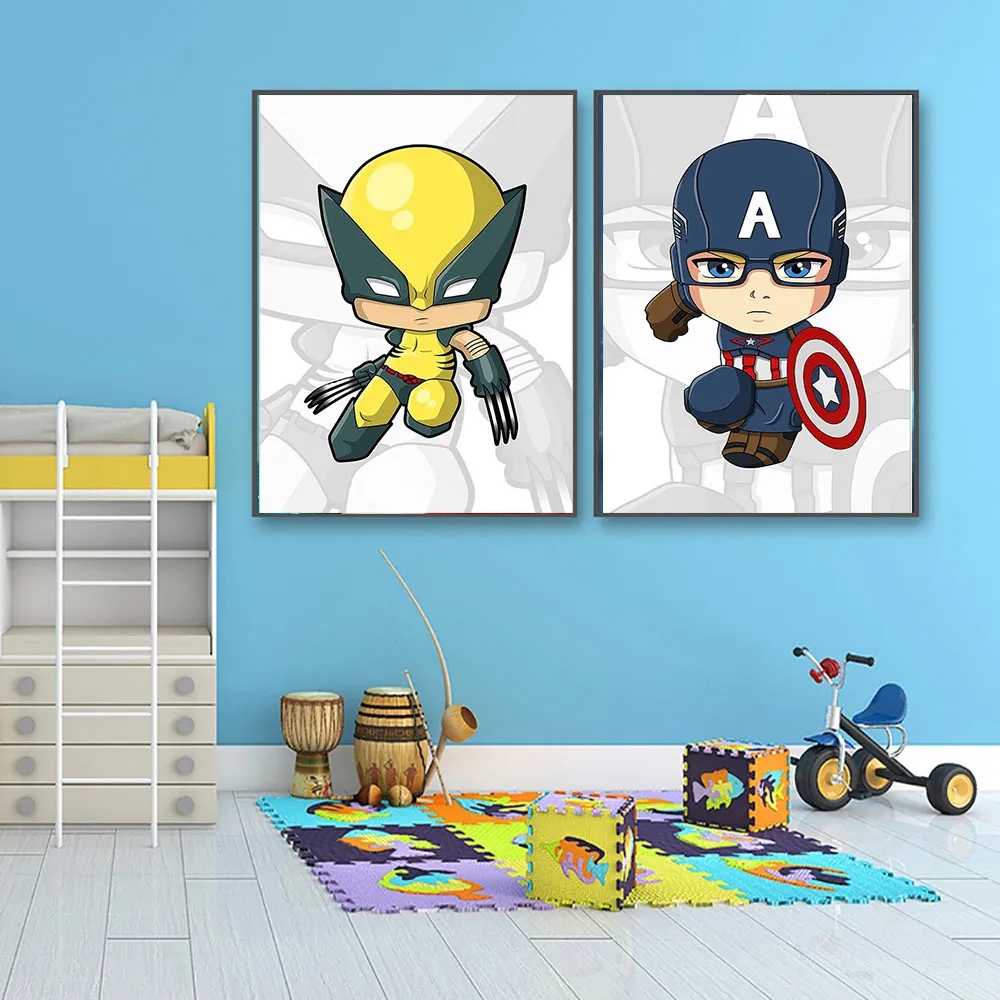 Marvel Avengers Smile Hero Posters, SpidSuffolk Picture, Canvas Painting, Children Room Decoration, Home Decor, Wall Art, Cute n° 2