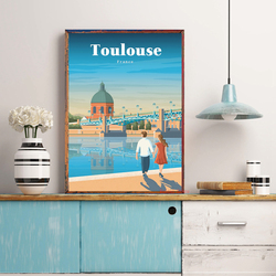 Affiche de Voyage de Toulouse, Ville de France, Autocollants d'Art sur Toile, Imprimés, Image Murale pour Salon, Décoration de Maison, Cadeau