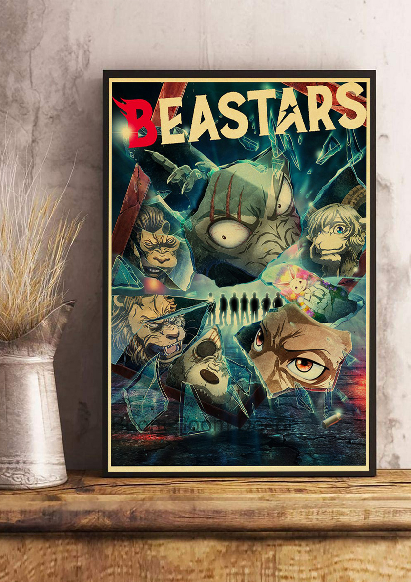 BEASTARS – affiche murale en papier Kraft pour décoration de Chambre à coucher, autocollant de style Harajuku, affiches de décoration respirantes n° 6